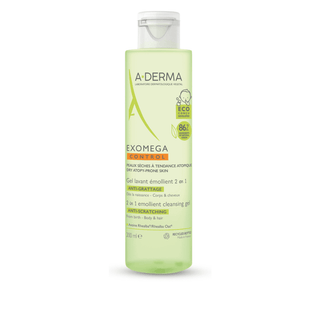 A-Derma Exomega Control Gel Limpeza Emoliente 2 em 1 pele atópica 200ml