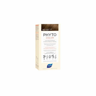 Phyto Phytocolor 6.3 Louro Escuro DouradoLeite revelador 50 mL + Creme colorante 50 mL + Máscara Protetora da Cor 12 mL