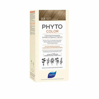 Phyto Phytocolor 9.8 Louro Muito Claro BegeLeite revelador 50 mL + Creme colorante 50 mL + Máscara Protetora da Cor 12 mL