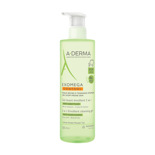 A-Derma Exomega Control Gel Limpeza Emoliente 2 em 1 pele atópica 500ml