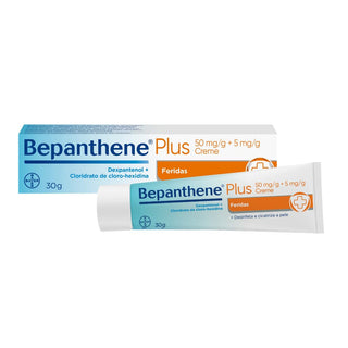 BEPANTHENE PLUS. 5/50 MG/GX 1 CREME BISN DEXPANTENOL (VITAMINA B5) CLORO-HEXIDI