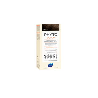 Phyto PHYTOCOLOR 6 Louro EscuroLeite revelador 50 mL + Creme colorante 50 mL + Máscara Protetora da Cor 12 mL
