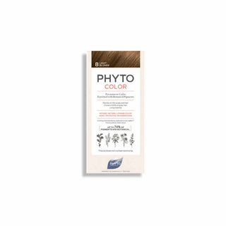 Phyto PHYTOCOLOR 8 Louro Claro Leite revelador 50 mL + Creme colorante 50 mL + Máscara Protetora da Cor 12 mLml