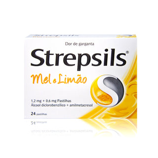 STREPSILS MEL E LIMAO. 0,6/ 1,2 MG X 24 PST AMILMETACRESOL DICLOROBENZILICO (ALC